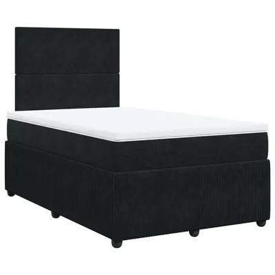 Produktbild von Boxspringbett mit Matratze Schwarz 120x200 cm Samt