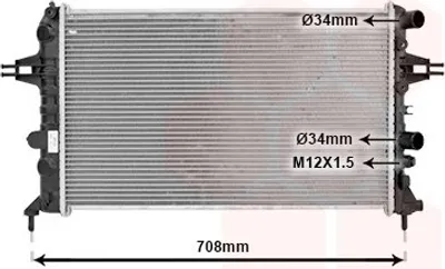 Produktbild von VAN WEZEL 37002444 Kühler Wasserkühler Motorkühler für OPEL Astra G CC (T98) Astra G Caravan (T98) ASTRA G Cabriolet (F67) Astra G Coupe (T98)