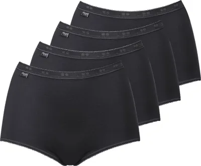 Produktbild von Sloggi Damen Slip - Maxi, Basic+ 4er Pack, einfarbig Schwarz 7XL