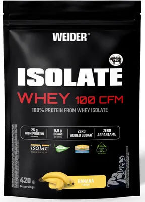 Produktbild von Weider Isolate Whey 100 CFM (420g) Banana - Eiweiße - Molkenprotein-Isolat