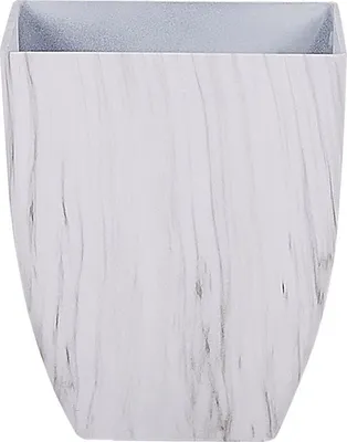 Obrázek produktu pro BELIANI Květináč bílý mramorový efekt 28 x 34 cm kamenná směs čtvercový venkovní i vnitřní použití moderní design