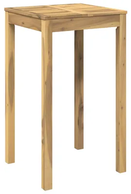 Image de Table de jardin, blanche, dimensions 60 x 60,5 x 105 cm, en bois d'acacia massif