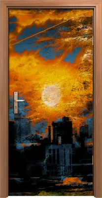 Produktbild von Türposter 90x200 cm Türaufkleber Türtapete Türfolie Klebefolie Wand Kunst Abstraktion am Wasser