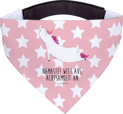 Produktbild von Mr. & Mrs. Panda Halstuch Einhorn Yoga - Rot Pastell - Geschenk, Unicorn, Yogamatte, Sport, Süß, Hund, Hunde, Hunde-Halstuch, Einhörner, Hundehalstuch, Tuch, Namaste, Für