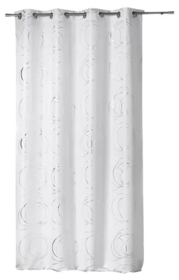 Vorhänge 140x260 cm, Polyester, Weiß, kariert, halbdurchsichtig