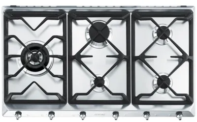 Productafbeelding van Smeg SE97GXBE5, RVS, Inbouw, Gas, 5 zones, 5 zones, Extra groot