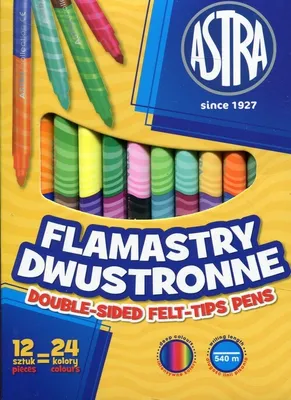 Zdjęcie produktu dla Flamastry dwustronne 12 sztuk = 24 kolorów