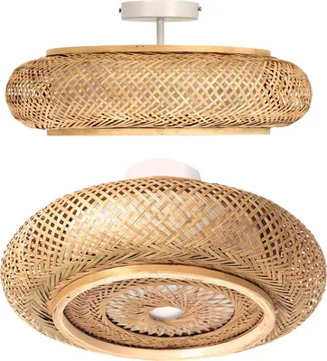 Produktbild von Deckenleuchte BULI S Plafond Bamboo geflochten E27 40cm Rund 3xE27