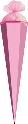 Produktbild von XXL-Bastelschultüte 100 cm rosa sechseckig - extra stabil durch Rot(h)-Spitze mit Tüll-Verschluss