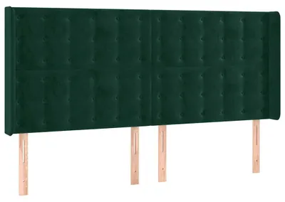 Produktbild von vidaXL Kopfteil mit Ohren Dunkelgrün 163x16x118/128 cm Samt