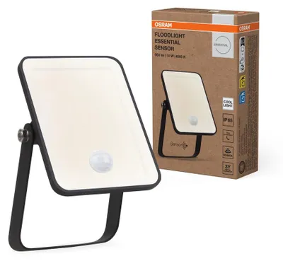 Obrázok produktu pre Osram LED vonkajšie svetlo Floodlight Essential s detektorom pohybu 13,2 cm neutrálna biela čierna