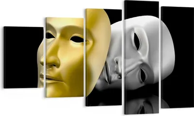 Produktbild von Bild auf Leinwand - Leinwandbild - Maske Theater Bühne Schauspieler - 100x60cm - Wand Bild - Wanddeko - Leinwanddruck - Bilder - Kunstdruck - Leinwand bilder - Wandkunst - EG100x60-2432