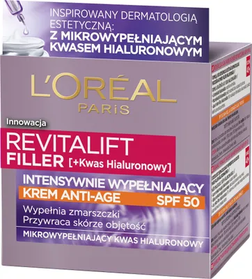 Produktbild von L´Oréal Paris Revitalift Filler auffüllende Tagescreme Hyaluronic Acid Anti-Wrinkle Cream SPF 50 50 ml