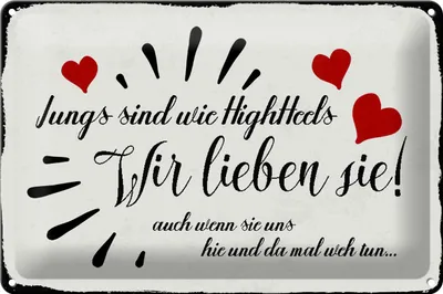 Produktbild von Blechschild Spruch 30x20cm Jungs sind wie Highheels wir