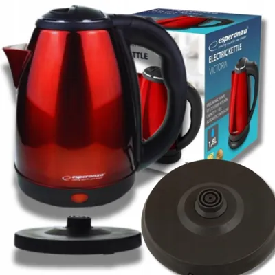 Produktbild von Esperanza Edelstahl Wasserkocher kabellos 1.8L 1800W Rot