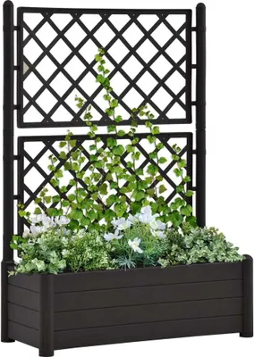 Produktbild von The Living Store Pflanzkübel mit Spalier 100x43x142 cm PP Anthrazit