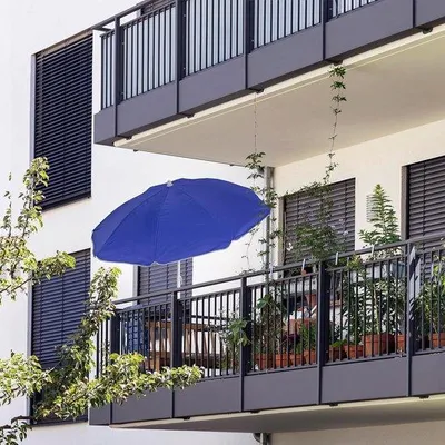 Immagine prodotto di Ombrellone blu inclinabile Ø 160 cm con protezione UV e borsa per il trasporto