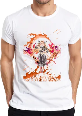 Produktbild von 煉獄 Rengoku Hashira Anime Schwert Feuer Geschenk Sammler Herren T-Shirt, Weiß, M