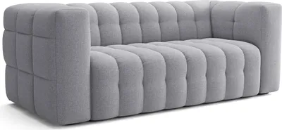 Image de Canapé fixe CHESTER, 3 places, Tissu Gris clair, 212 x 105 x 76 cm