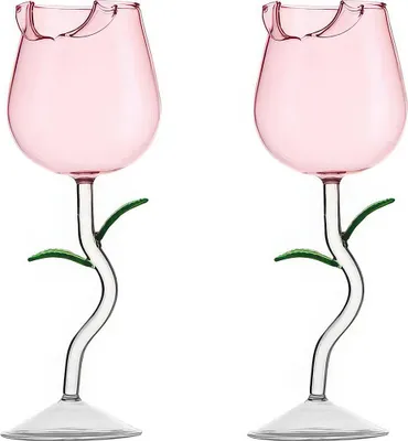 Produktbild von 2er Set Weingläser Rosé, Hochborosilikat, elegante Champagnergläser & Cocktailgläser, hochstielig, bruchsicher, stilvolles Design, Geschenkidee