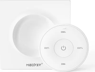 Produktbild von MiBoxer K2 Mini LED Funkfernbedienung Weiß – für CCT und einfarbige LED Streifen, 2,4 GHz Funk, 1 Zone mit Tastensteuerung