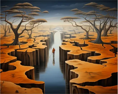 Produktbild von Wallario Poster - Pfad in einer surrealen Welt, Kunstdruck Größe: 40 x 50 cm