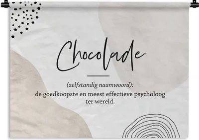 Produktbild von MuchoWow® Wandteppich Wandbehang Sprichwörter - Schokolade - Zitate - Wörterbuch - Definition Schokolade 60x45 cm Tapisserie Dekoration Wandtuch - Das Schlafzimmer