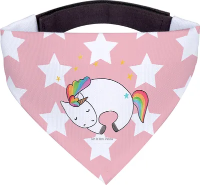 Produktbild von Mr. & Mrs. Panda Halstuch Hund Einhorn Nacht - Rot Pastell - Geschenk, Hundehalstuch, Für Hunde, Menschen, Schal, Unicorn, Dreieckstuch, Realität, Einhörner, Bandana