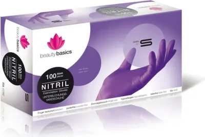 Produktbild von #Beauty Basics Nitril Handschuhe lila 100 Stück Gr. L