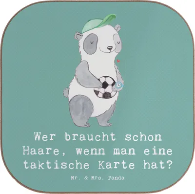 Produktbild von Mr. & Mrs. Panda Untersetzer für Gläser Fußballtrainer Einzigartig - Meeresbrise - Geschenk, Holzuntersetzer, Berufsleben, Berufsliebe, Trainingsplanung, Beruf, Taktik