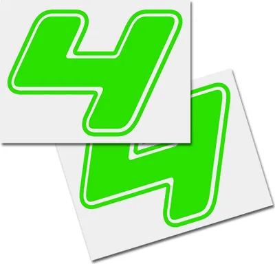 Produktbild von Startnummer Aufkleber 2er Set, Schrift Assen, # 4 grün