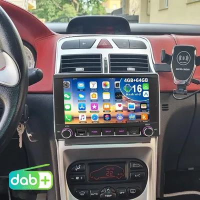 Obrázok produktu pre Autorádio pre Peugeot 307, 308 CC, 7-palcový dotykový displej s Androidom 16, GPS navigácia, Apple CarPlay, Android Auto, Bluetooth handsfree, ovládanie z volantu