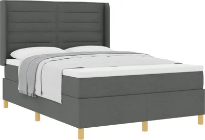 Immagine prodotto di vidaXL Letto a molle con materasso grigio scuro 140 x 190 cm tessuto