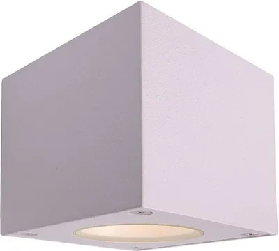 Image de Applique murale d'extérieur up and down à LED carrée Cubodo, blanche, LED blanc chaud