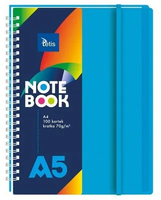 Productafbeelding van Notitieboekje met geruit papier, A5 formaat, met een omslag van polypropyleen, 100 pagina's, blauw