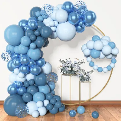 Image de Guirlande de ballons bleus, kit de 153 ballons pour créer un arc, idéal pour les fêtes et la décoration