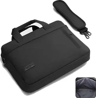 Image de CarryQuest® - Sac pour ordinateur portable en tissu Oxford, 17 pouces, noir
