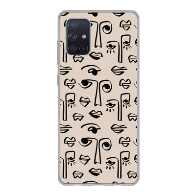 Produktbild von MuchoWow® Handyhülle Schutzhülle Hülle für Samsung Galaxy A51 5G Muster - Lippen - Strichzeichnungen Silikon Softcase Handy Hülle - Abbildung