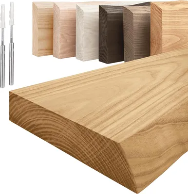 Produktbild von Holzregal mit natürlicher Kante - Rustikales Design - 50 cm