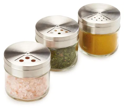 Productafbeelding van METALTEX 259850000, set van 3 kruidenstrooiers, glas/roestvrij staal, 100 ml