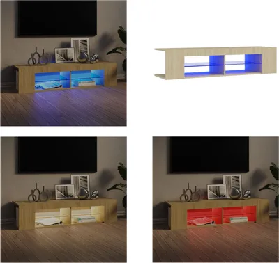 Obrázok produktu pre vidaXL TV skrinka s LED osvetlením Sonoma dub 135x39x30 cm - TV skrinka - TV skrinky - TV skrinka s LED osvetlením - TV nábytok