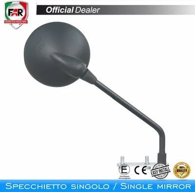 Image de FAR approuvé rétroviseur réversible 5596 noir de guidon pour Piaggio