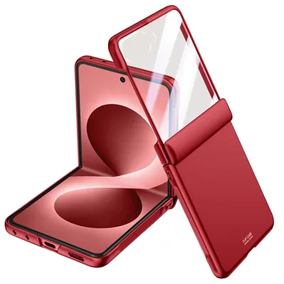 Produktbild von Handy Hülle + 9H Schutzglas für Samsung Galaxy Z Flip8 Scharnier Schutz Rot