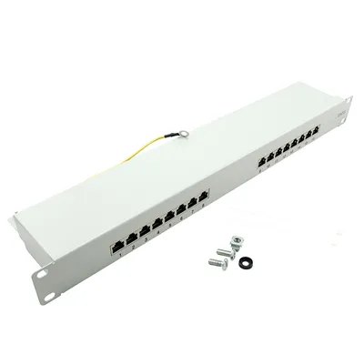 Image de LogiLink Panneau de brassage 19" cat.6 EconLine, 16 ports, gris clair