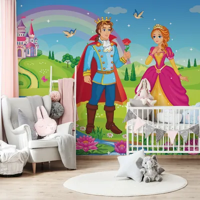 Produktbild von Muralo XXL Vlies FOTOTAPETE Schloss PRINZESSIN Prinz Maerchen (B) 180 cm x (H) 120 cm Tapete Wandtapete KINDERZIMMER SPIELZIMMER 4853