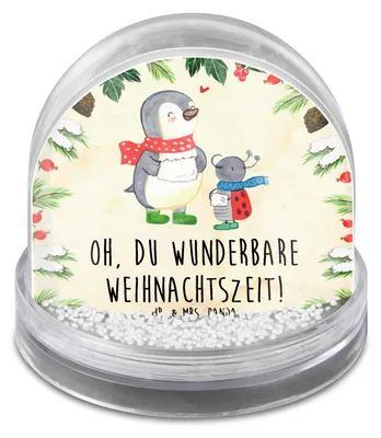 Produktbild von Mr. & Mrs. Panda Weihnachts Schneekugel Smörle Winterzeit - Naturpapier - Geschenk, Weihnachtszeit, Weihnachten, schnee kugel, dekoartikel, Grüße, Große, Weihnachtsgruß