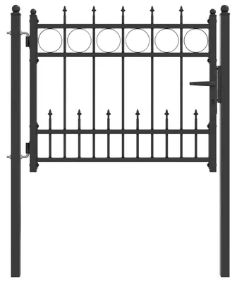Immagine prodotto di vidaXL Cancello da recinzione HORST 100 x 75 cm in metallo nero, chiudibile a chiave