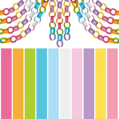 Produktbild von Papierketten - Bastelstreifen für Dekorationen - Festivals und Partys - 600 Stück, 2,5 x 18 cm