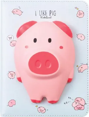 Produktbild von Notizbuch mit Schweinchenmotiv, Softcover, 128 Seiten