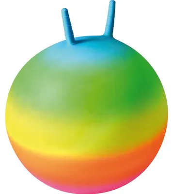Image de EDUPLAY 170388 Balle rebondissante arc-en-ciel Ø 50 cm, poignées 10 cm, couleur arc-en-ciel